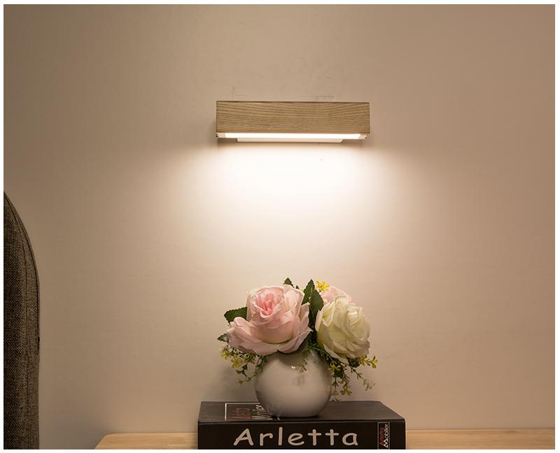 Moderne Draaibare Houten LED Wandlamp