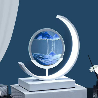 Betoverende 3D Zand Kom Tafellamp – Rustgevende Verlichting en Modern Design