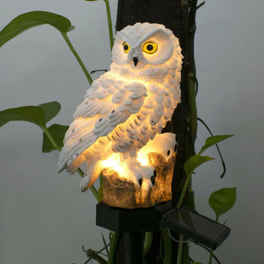 Betoverende Uil Zonne-Energie Tuinlamp