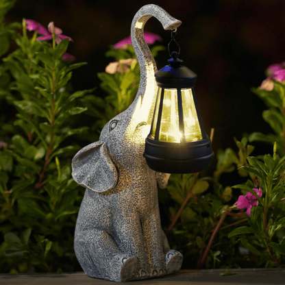 Betoverende Olifanten Zonne Tuinlamp - Magische Verlichting voor Buiten
